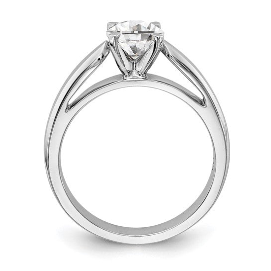 14K White Gold Split Shank Diamond Semi Mount Engagement Ring