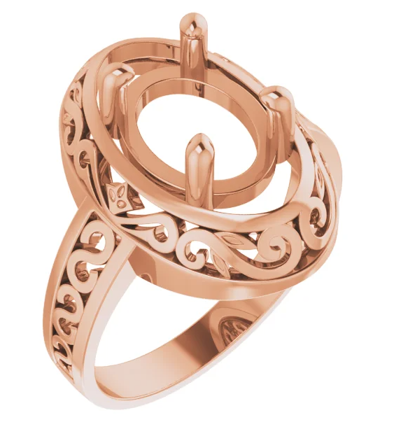 10K Rose Gold Gemstone ring CTW.