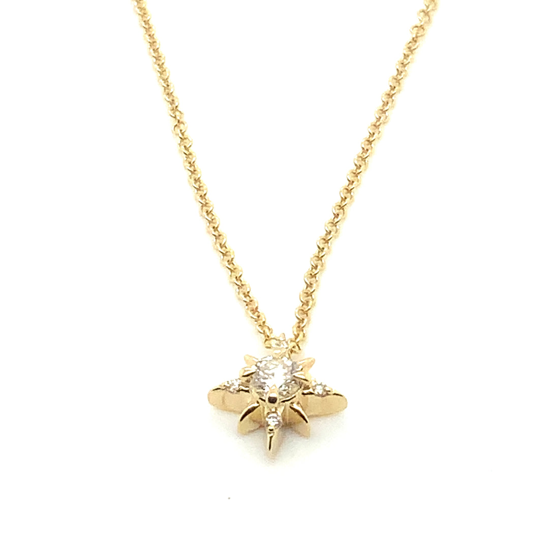 14K Yellow Gold Diamond Pendant 0.14CTW.