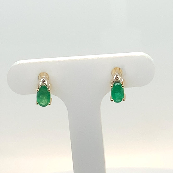 10K Yellow Gold Stud Gemstone Earrings CTW.