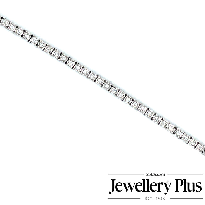 14K White Gold 1.00CT Diamond Tennis Bracelet