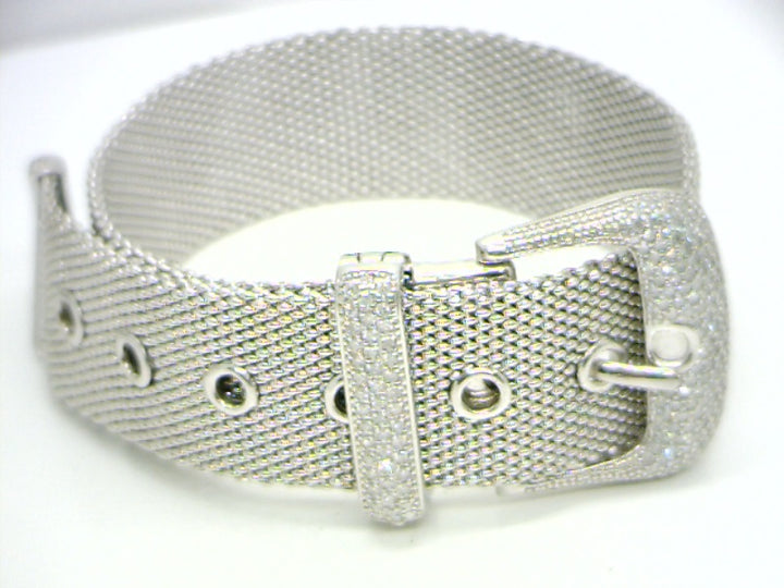 Sterling Silver White Gold 8 ", Weight 44.6 ,Silver Bracelet