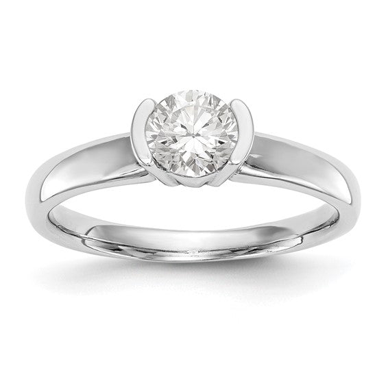 14K White Gold 0.28 Round Brilliant Cut Solitaire Diamond Engagement Ring