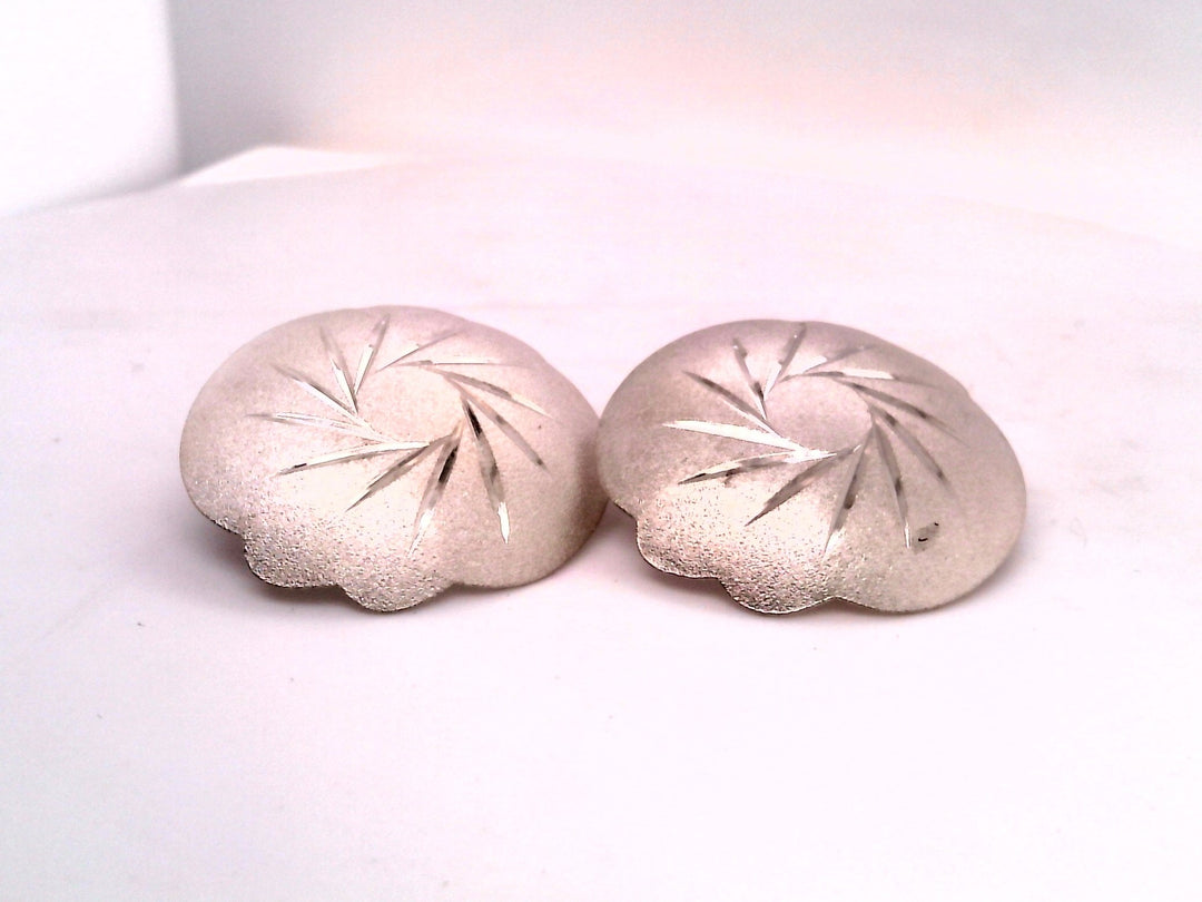 Sterling Silver White Gold Stud Silver Earrings