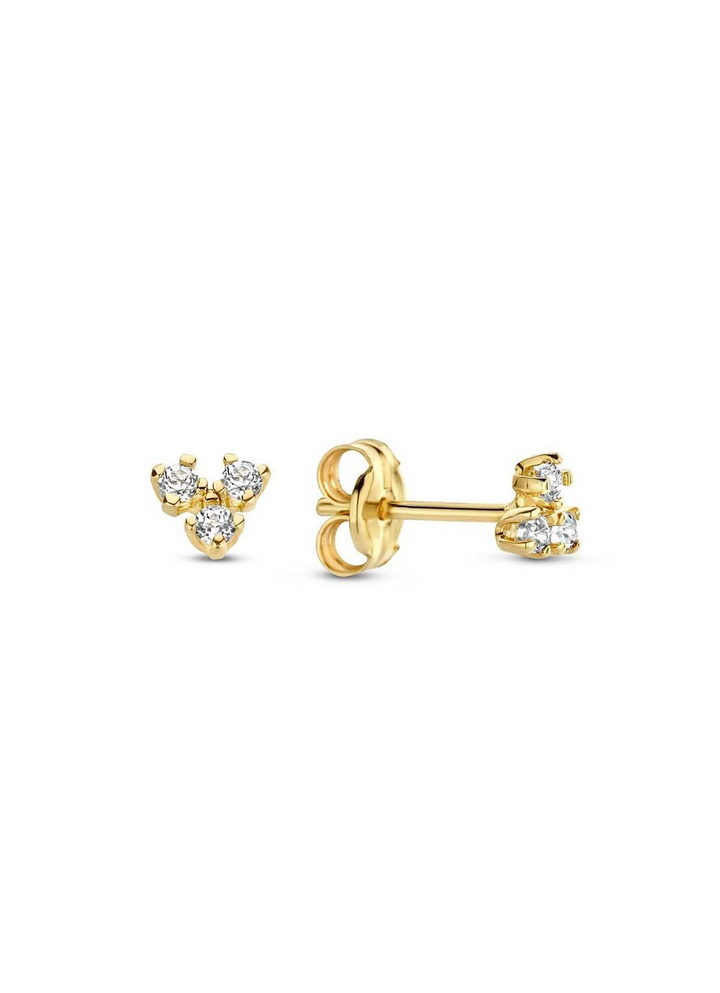 14K Yellow Gold Stud Gemstone Earrings CTW.