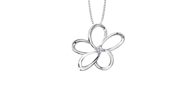 Sterling Silver Diamond Pendant CTW.