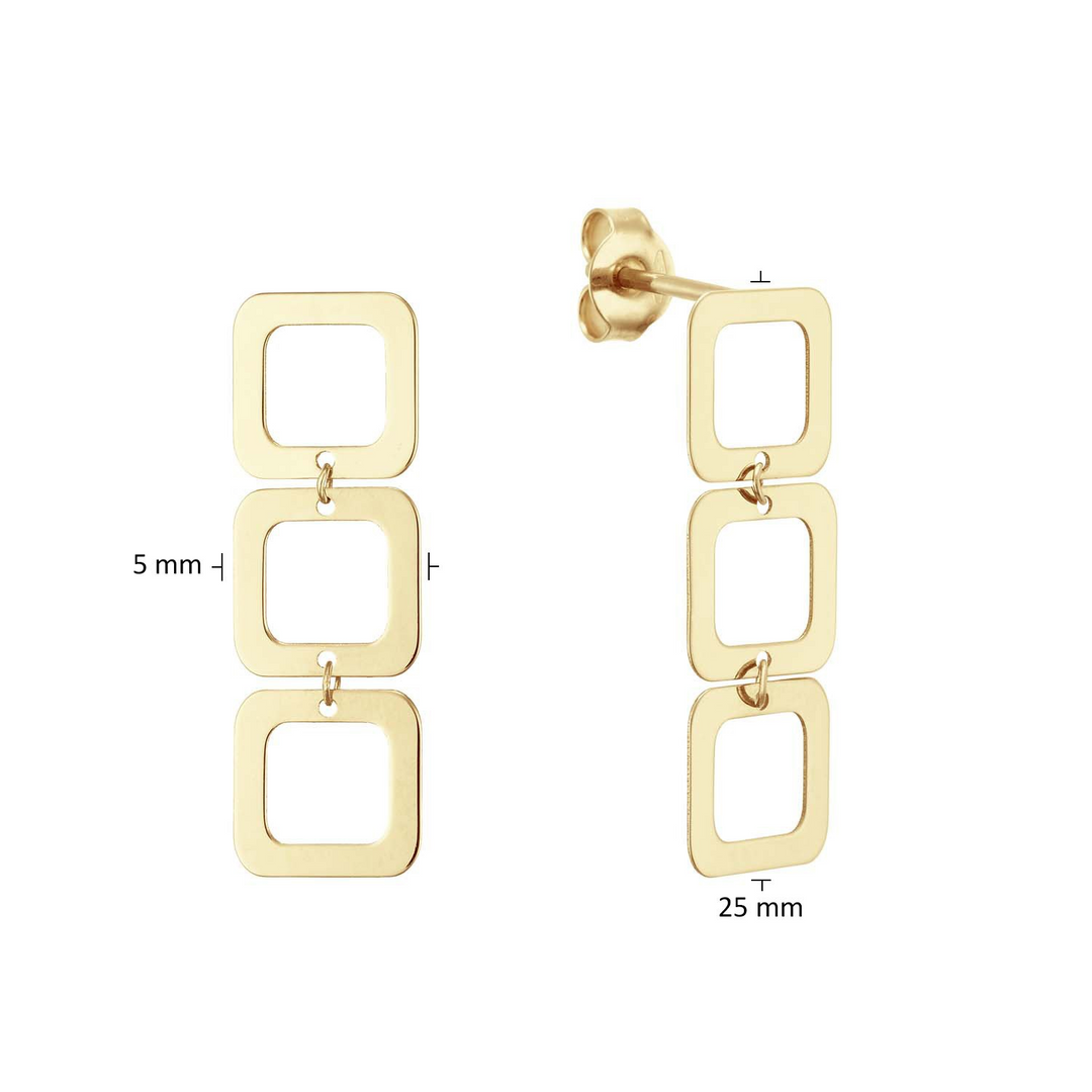 14K Yellow Gold Dangle Gold Earrings