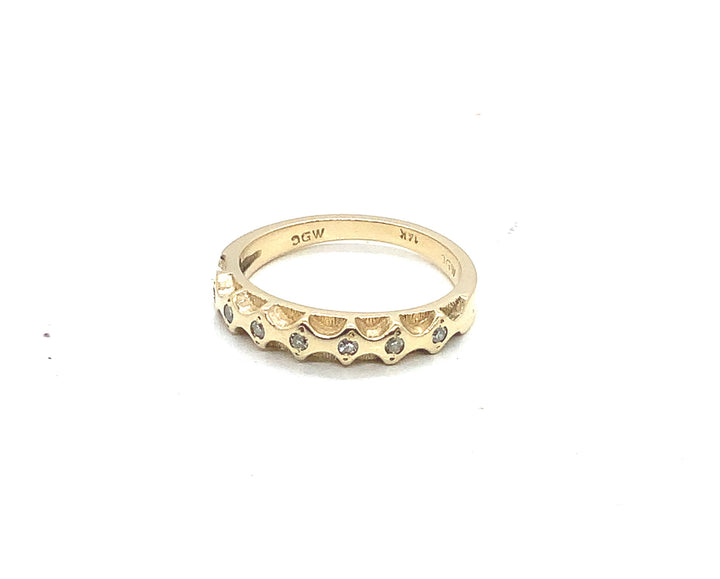 Women's 14K Yellow Gold 0.07 Round Single Cut Size 6 , Fashion Ring