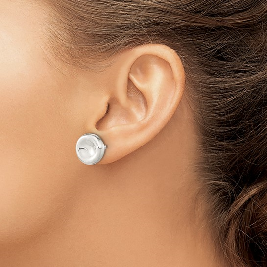 Sterling Silver Button Silver Earrings