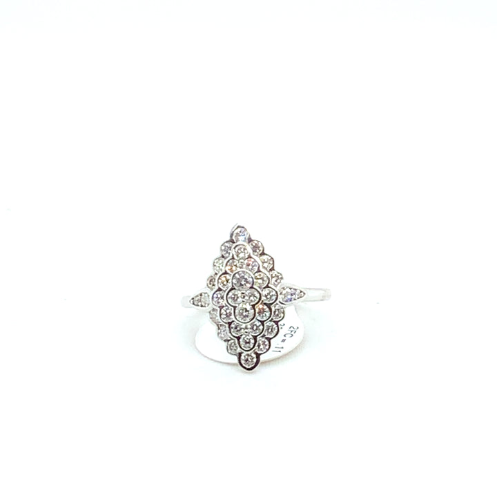 Women's 10K White Gold 1.00 Round Brilliant Cut Diamond, Fashion Ring