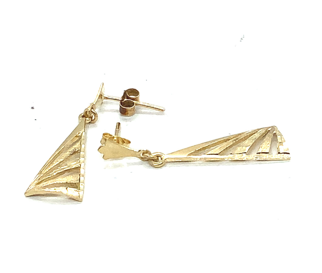 10K Yellow Gold Dangle Gold Earrings