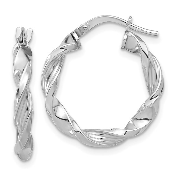 Sterling Silver White Gold Small Hoop Silver Earrings