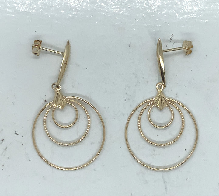 10K Yellow Gold Dangle Gold Earrings