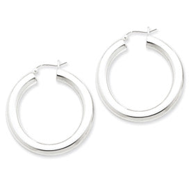 Sterling Silver Large Hoop Silver Earrings