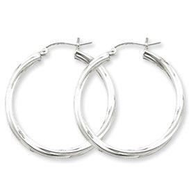 Sterling Silver Medium Hoop Silver Earrings