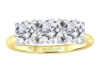 14K Two Tone 2.00 Round Brilliant Cut Three Stone Diamond Engagement Ring