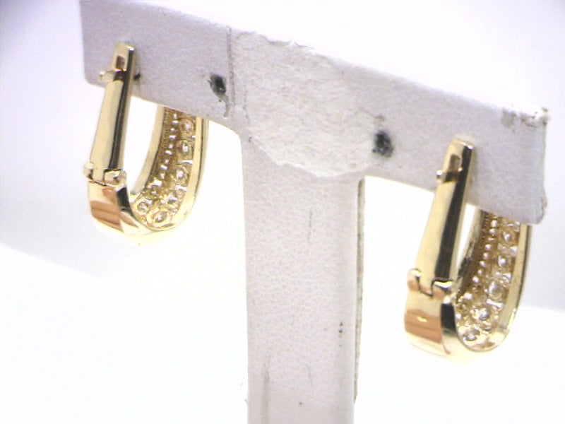 14K Yellow Gold Medium Hoop Diamond Earrings 1.00CTW.