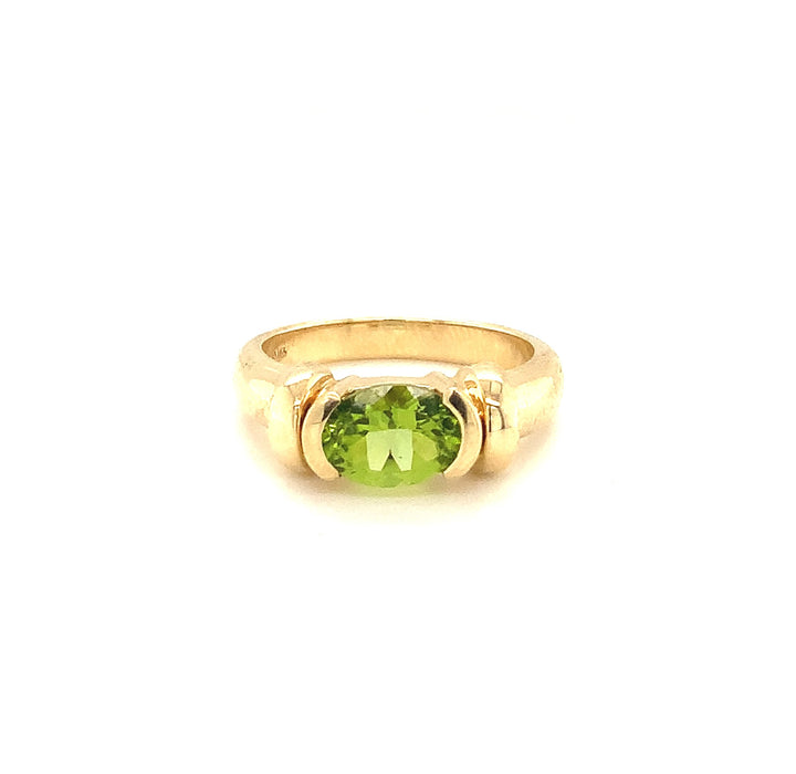 14K Yellow Gold Contemporary Gemstone ring CTW.