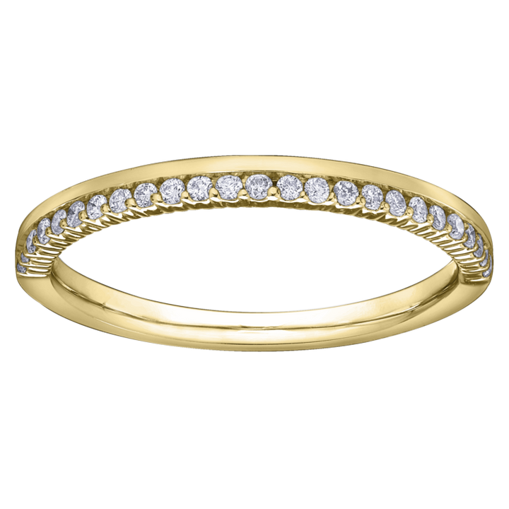 Women's 10K Yellow Gold 0.25 Round Brilliant Cut Diamond Wedding Band